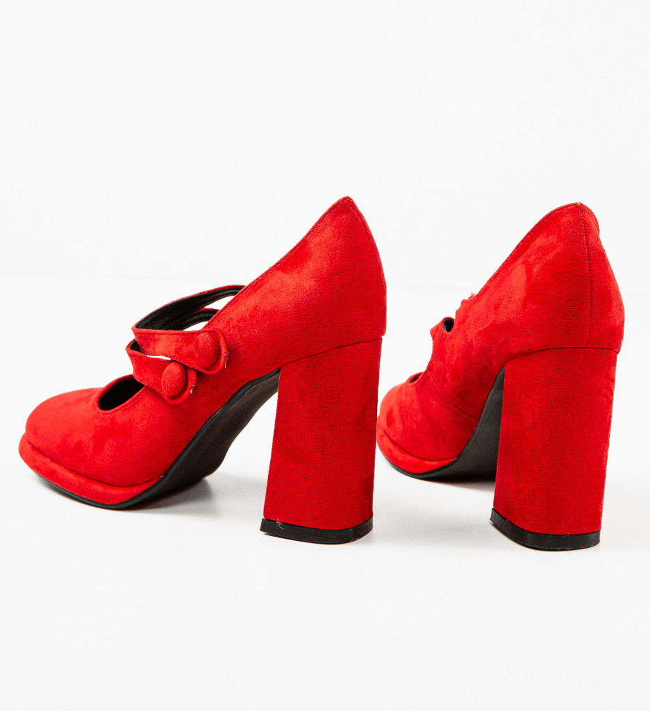 Pantofi dama Vintage Rosii 2 - Pantofi cu toc